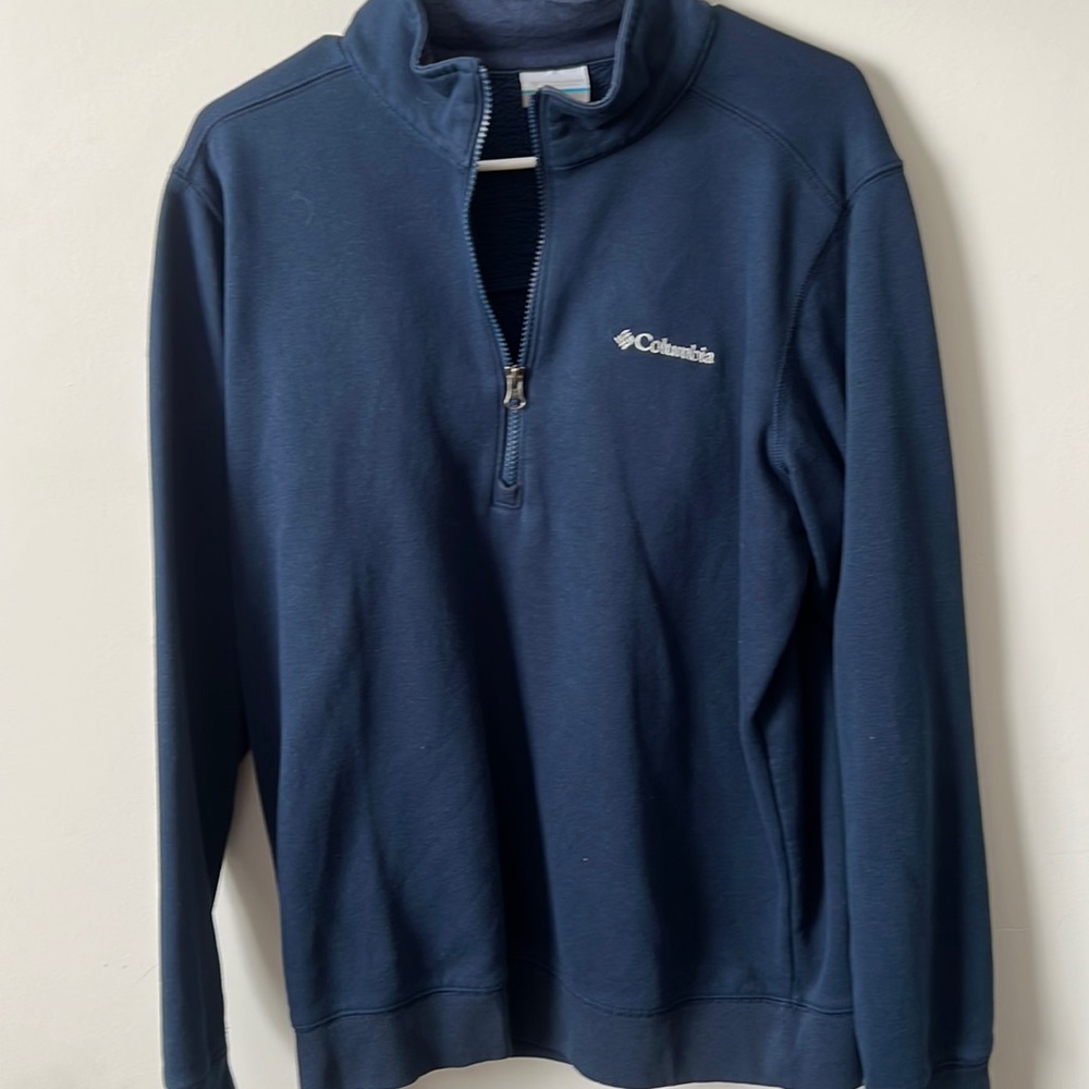 Men’s Medium Columbia Pullover 1/4 zip Sweatshirt Blue